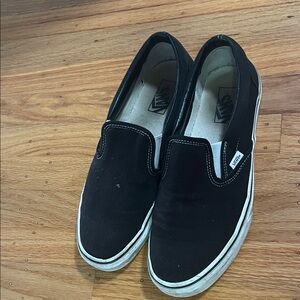 Vans Black and White Slip-On Shoes